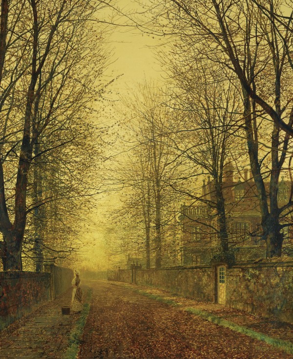 Lady within autumn glow by John Atkinson Grimshaw